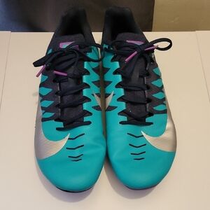 Nike Turquoise and Metallic Soccer Cleats